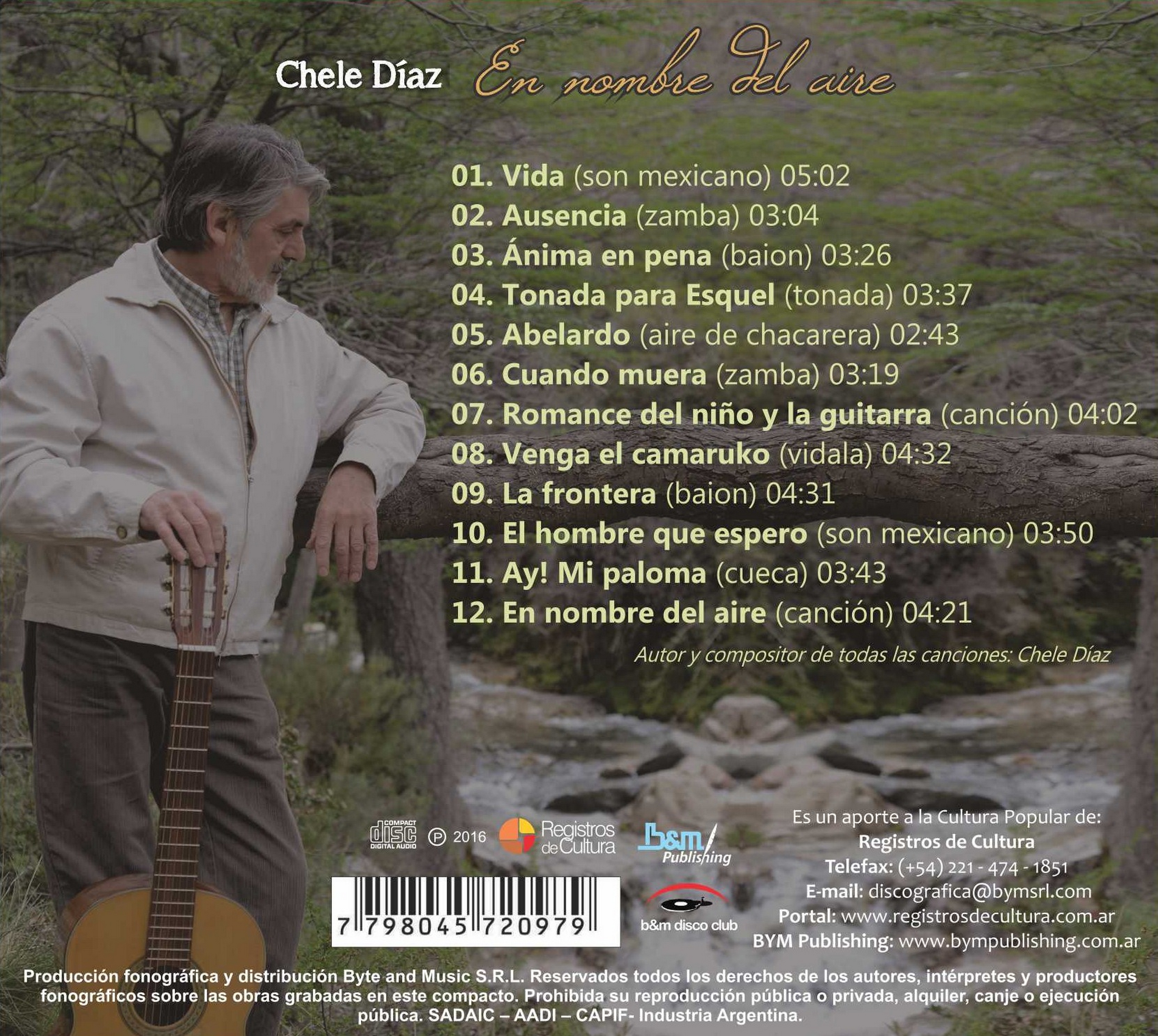 Contratapa de Chele Díaz — En Nombre del Aire