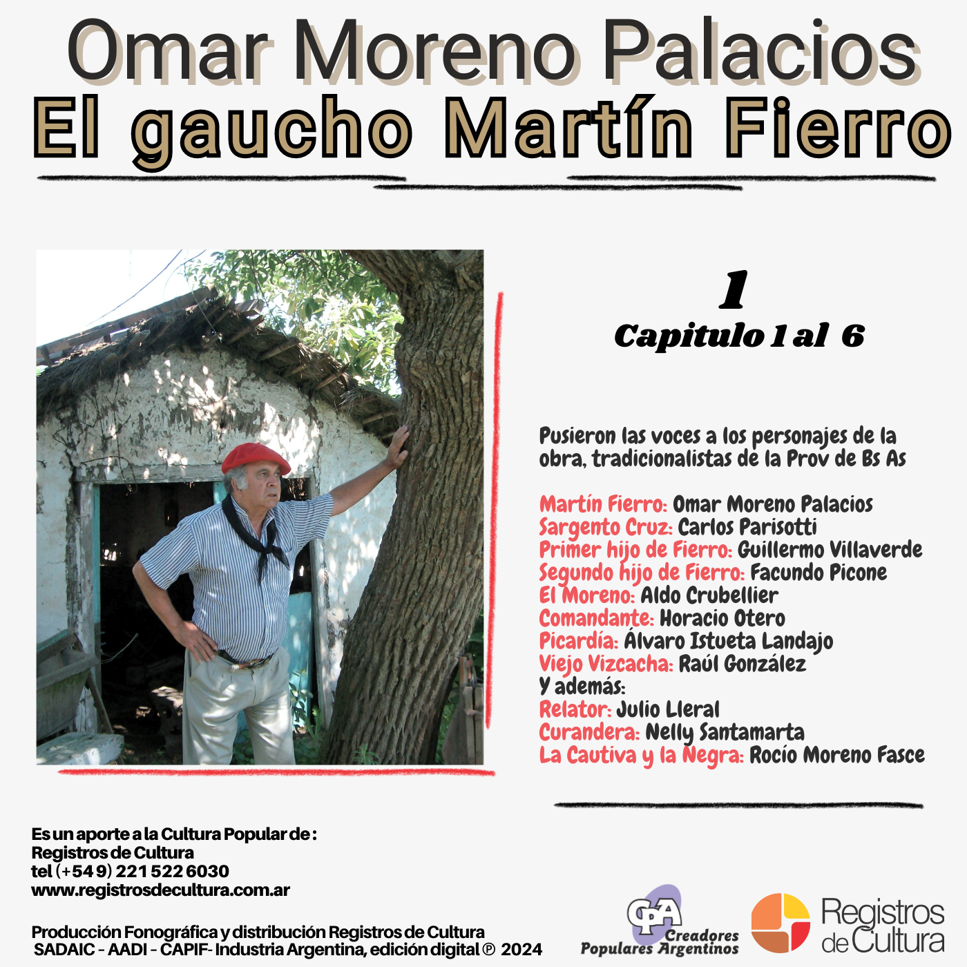Contratapa de Omar Moreno Palacios — El Gaucho Martín Fierro 1