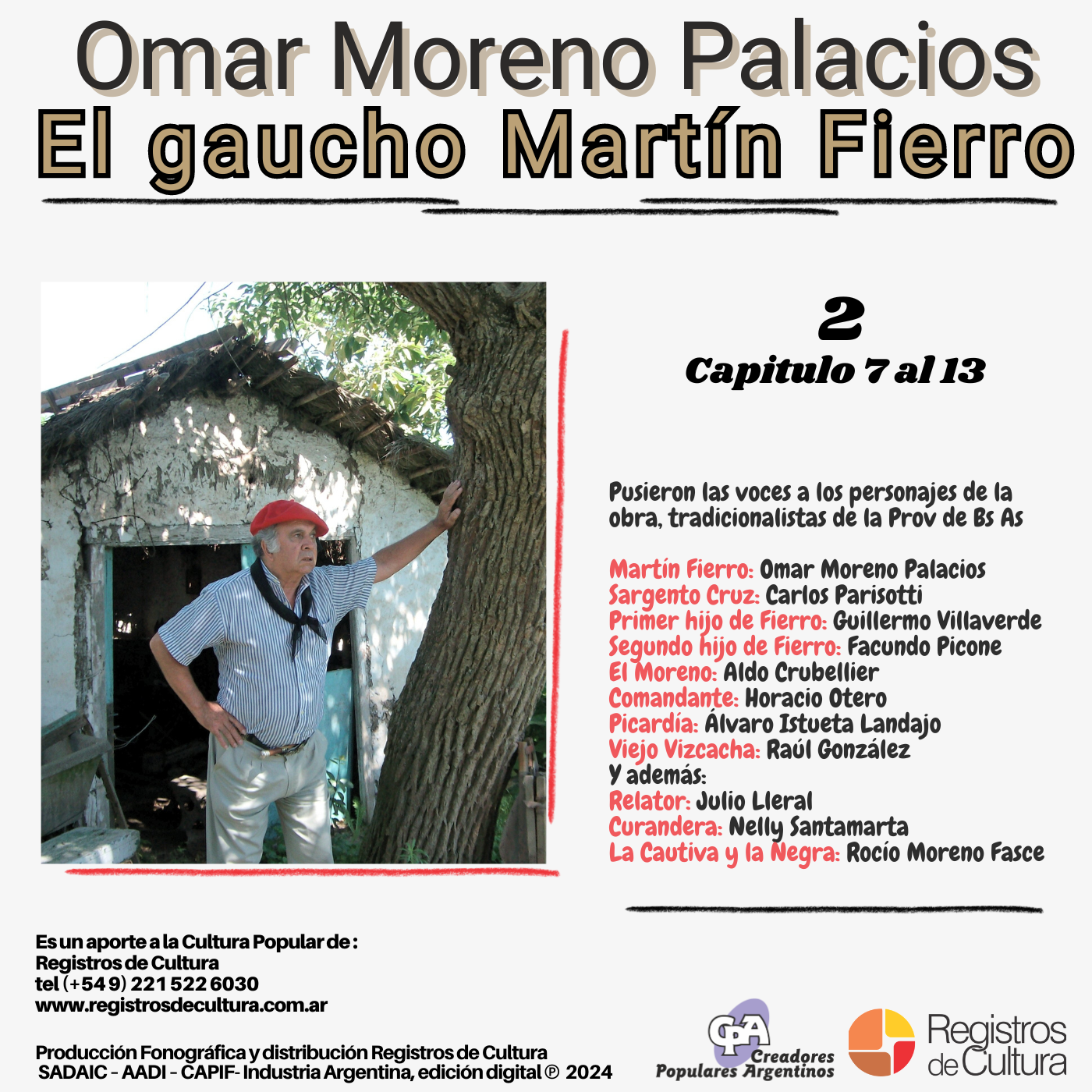 Contratapa de Omar Moreno Palacios — El Gaucho Martín Fierro 2