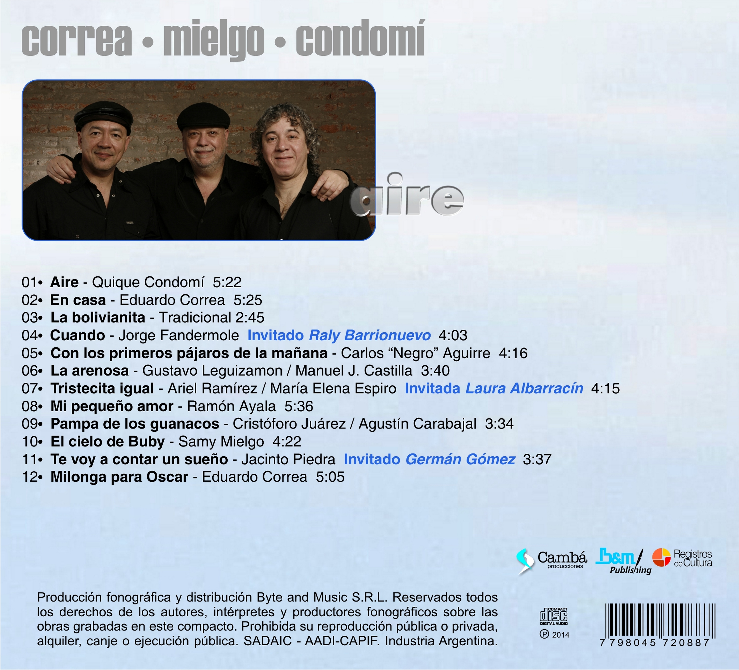 Contratapa de Correa - Mielgo - Condomí con Horacio "Mono" Hurtado — Aire