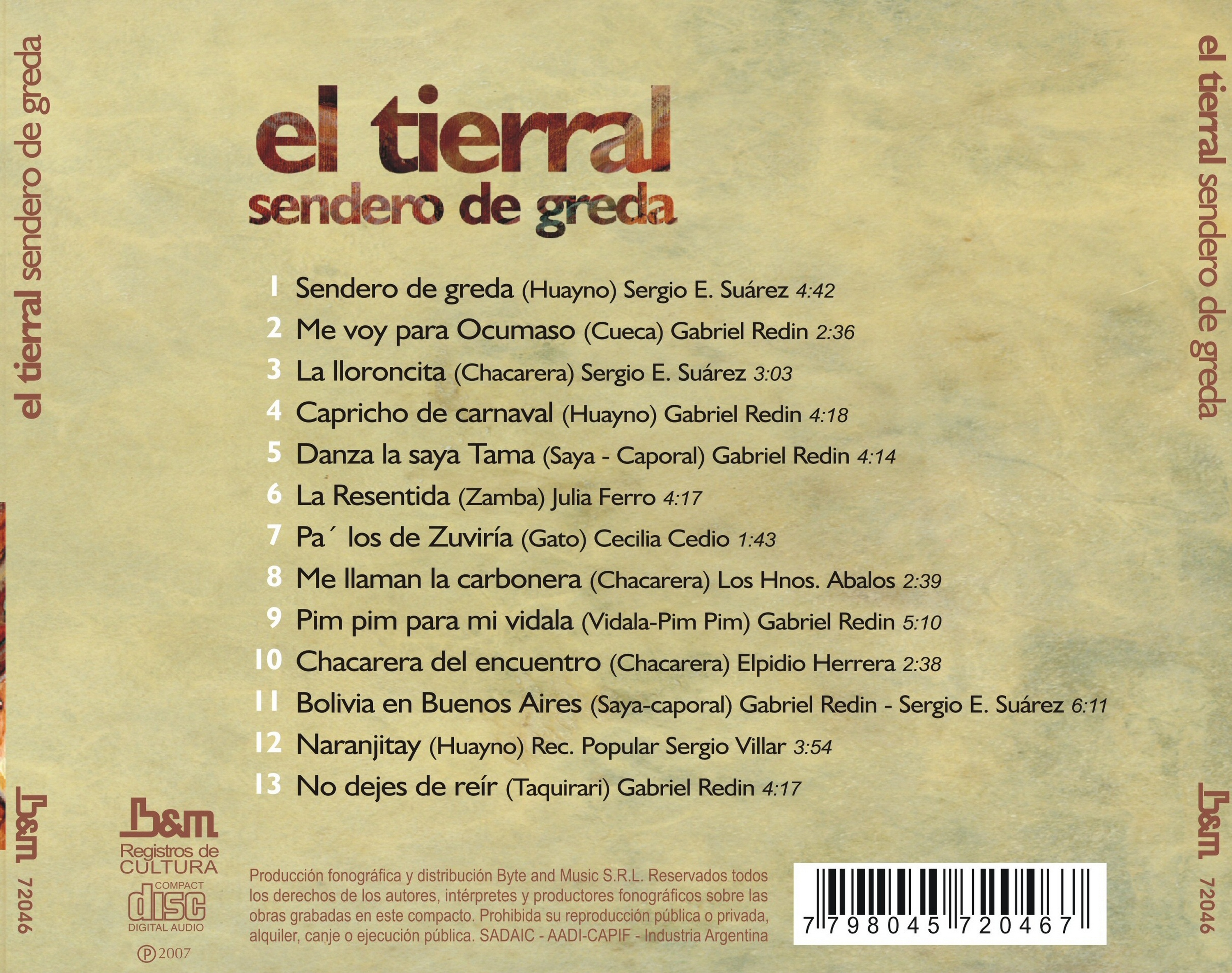 Contratapa de El Tierral — Sendero de Greda