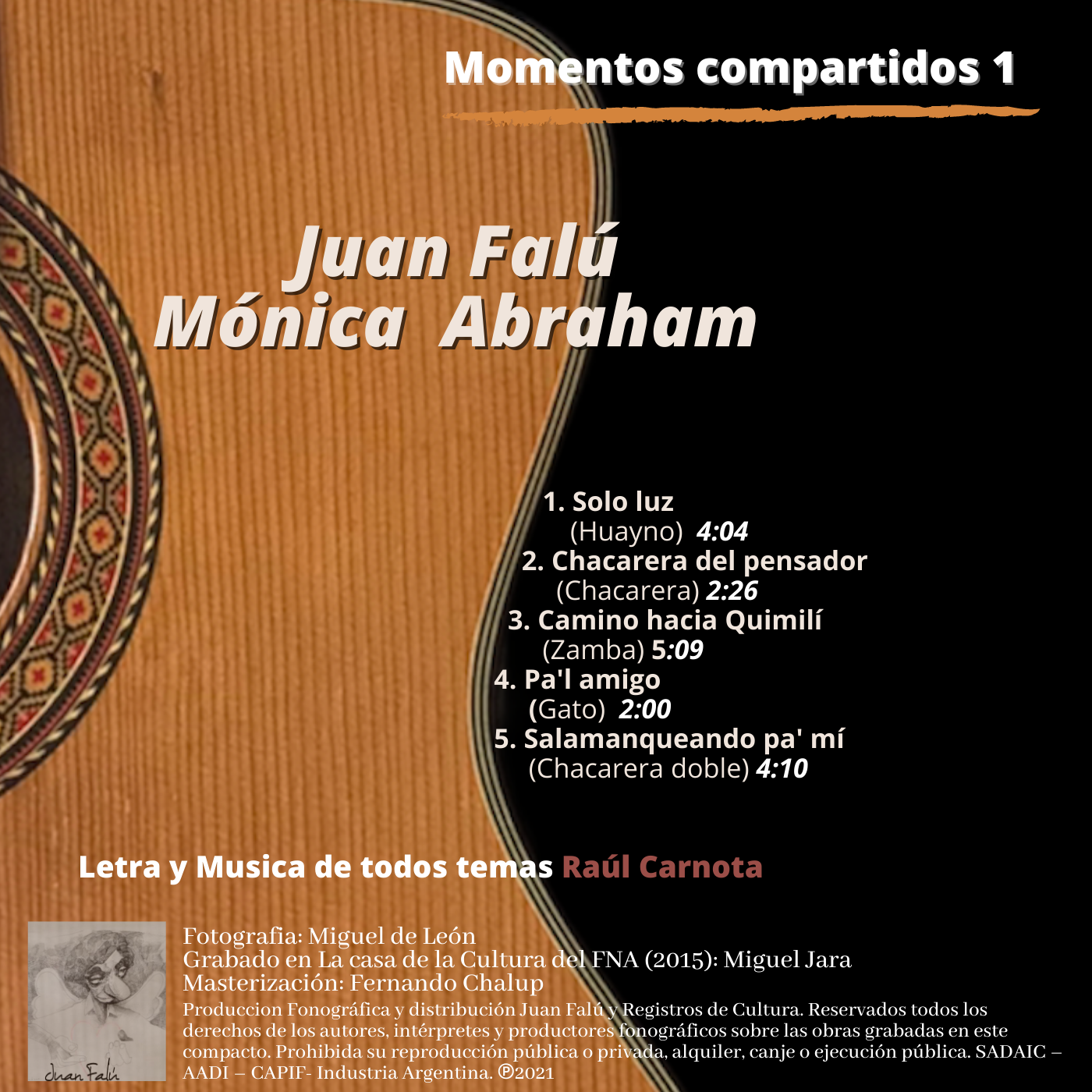 Contratapa de Juan Falú | Mónica Abraham — Momentos compartidos 1