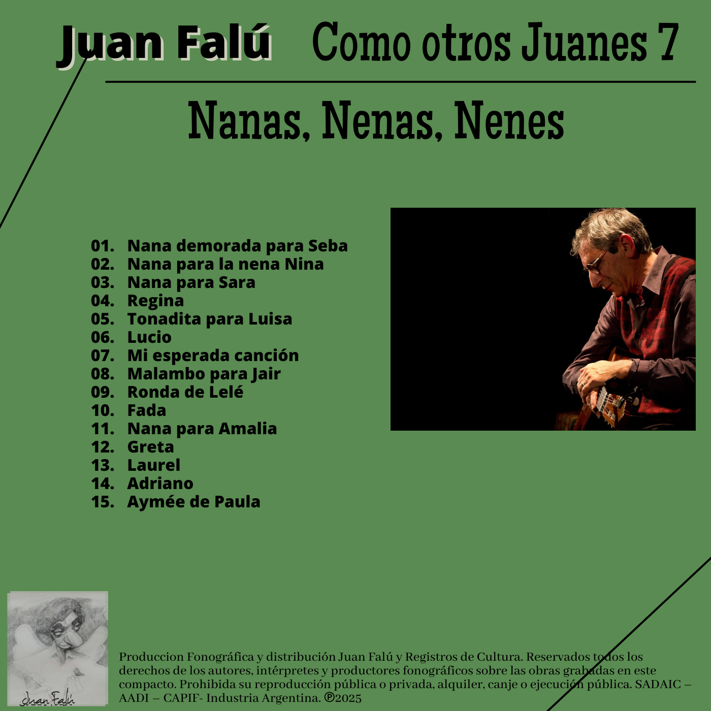 Contratapa de Juan Falú — Nanas, Nenas, Nenes