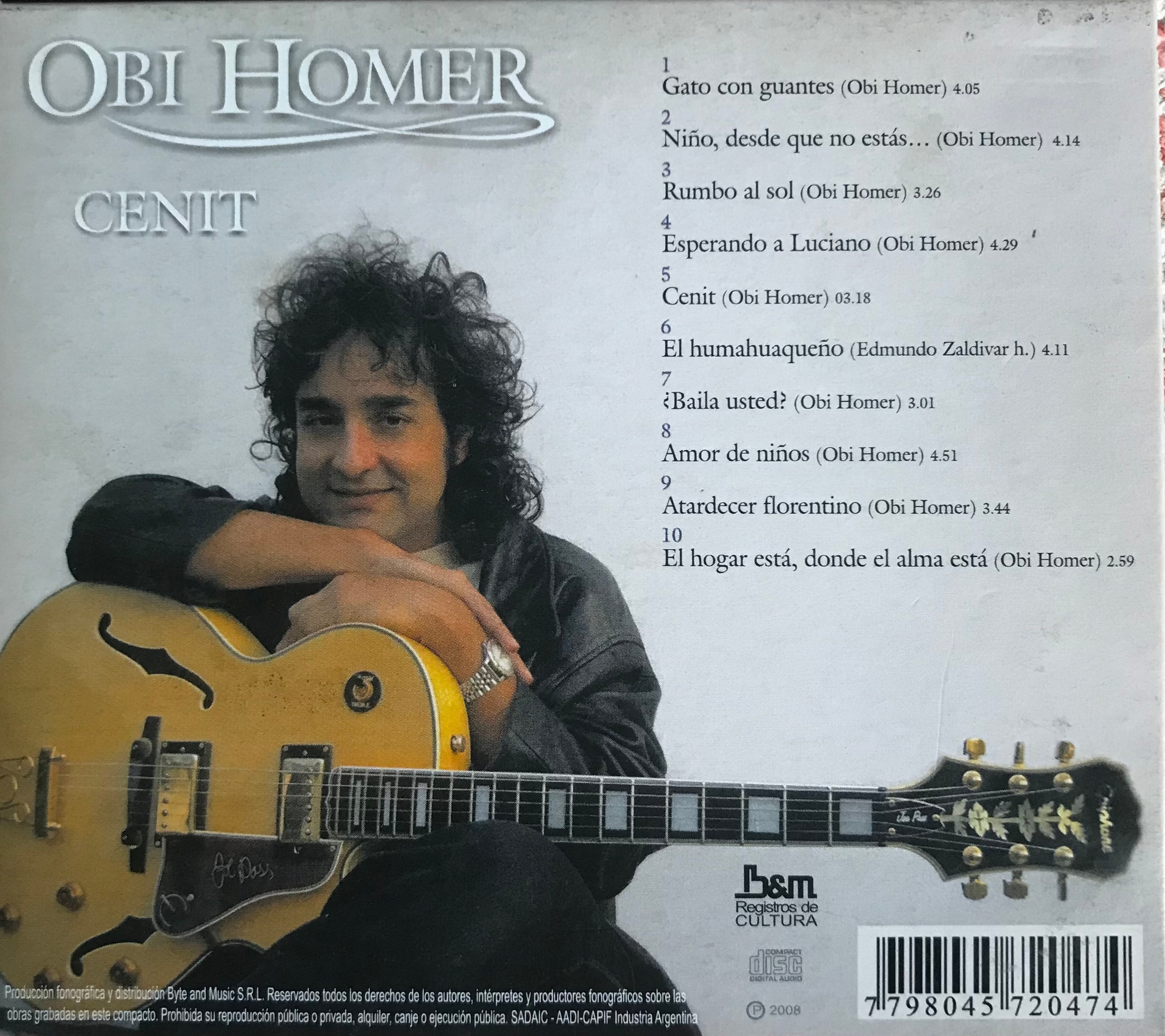 Contratapa de Obi Homer — Cenit