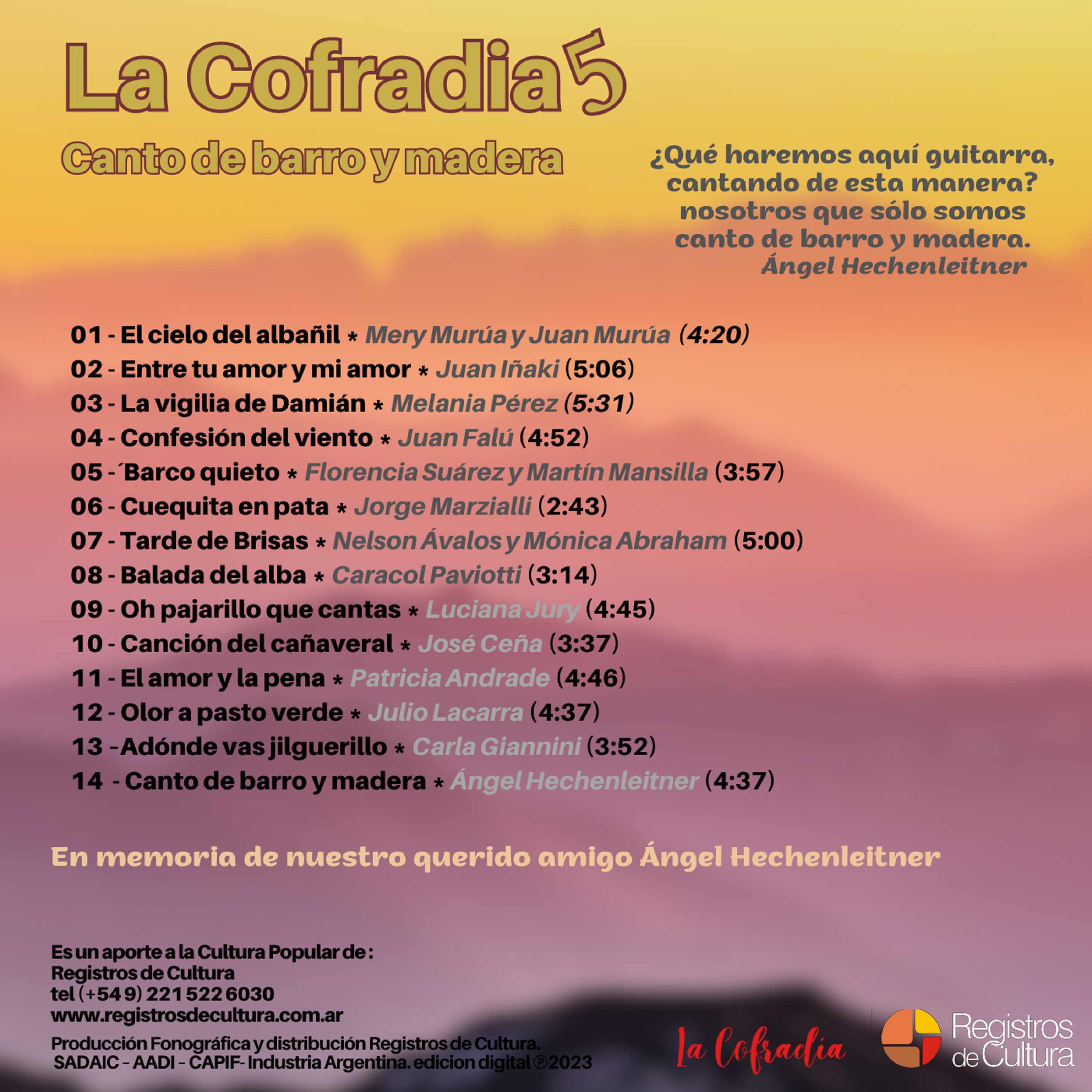 Contratapa de Patricia Andrade — La Cofradía 5
