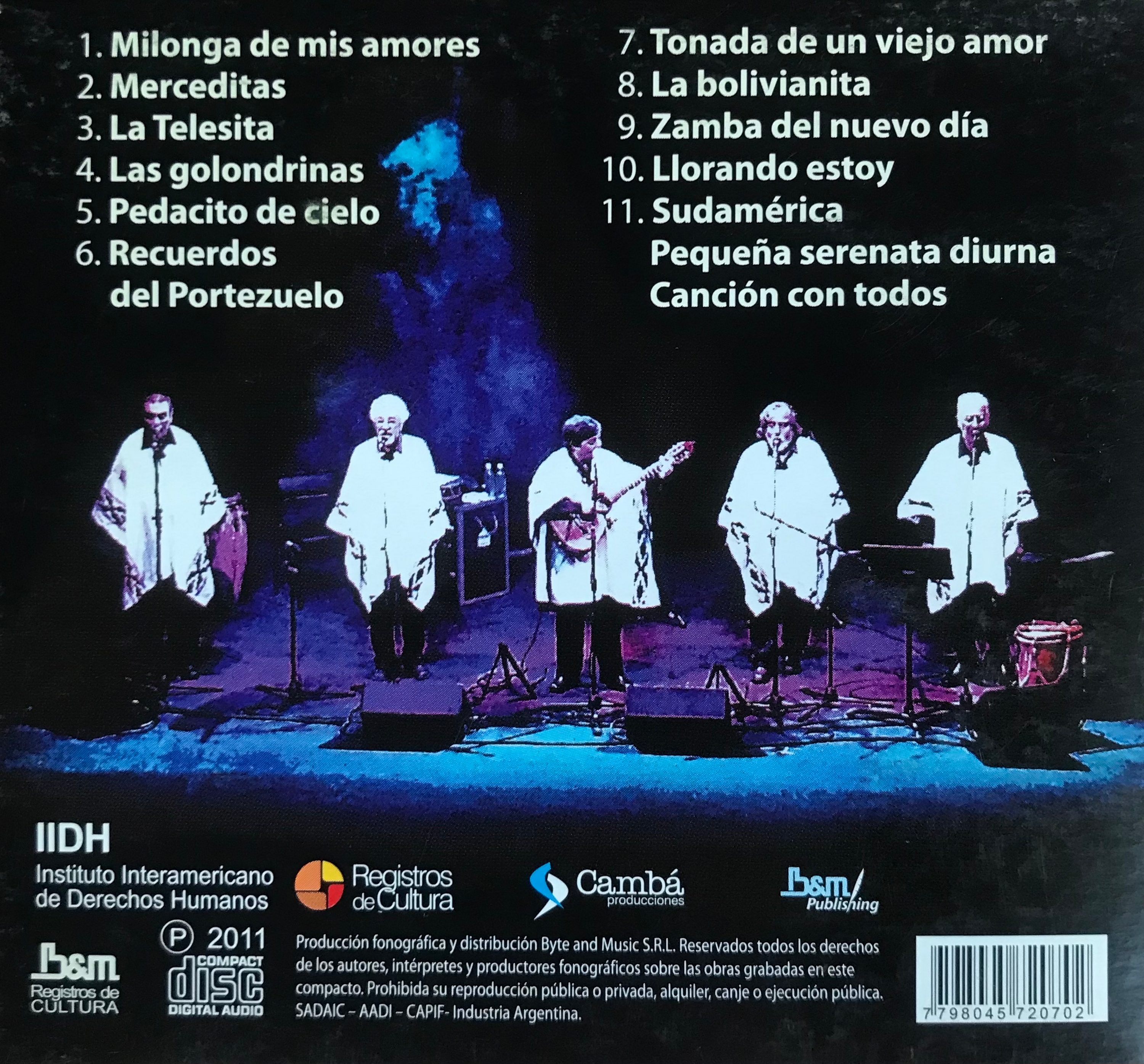 Contratapa de Quinteto Tiempo — Clásicos